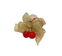 Fermaglio per capelli trasparente delicato non nocivo design liscio bordi lisci clip per capelli garza verde perline rosse ciliegia accessorio per capelli