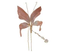 Fermaglio per capelli vintage a forma di farfalla, da donna, elegante, in metallo, accessorio per lo styling dei capelli, per uso quotidiano