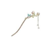 Fermaglio per capelli vintage cinese in lega con nappa, design floreale antico dipinto a goccia, accessorio per capelli per donne, costume Hanfu, festa di nozze, regalo culturale