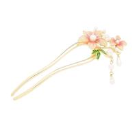 Fermaglio per capelli vintage cinese in lega con nappa, design floreale antico dipinto a goccia, accessorio per capelli per donne, costume Hanfu, festa di nozze, regalo culturale