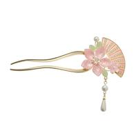 Fermaglio per capelli vintage cinese in lega con nappa, design floreale antico dipinto a goccia, accessorio per capelli per donne, costume Hanfu, festa di nozze, regalo culturale