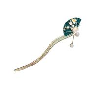 Fermaglio per capelli vintage cinese in lega con nappa, design floreale antico dipinto a goccia, accessorio per capelli per donne, costume Hanfu, festa di nozze, regalo culturale