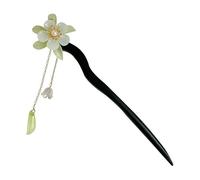 Fermaglio per capelli vintage cinese in legno con nappa, design floreale dipinto a goccia, accessorio per capelli per donne, costume Hanfu, festa di nozze, regalo culturale