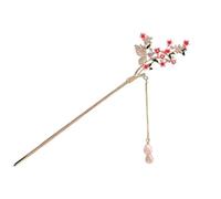 Fermaglio per capelli vintage cinese in metallo con nappa, design floreale dipinto a goccia, accessorio per capelli per donne, costume Hanfu, festa di nozze, regalo culturale