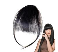 Fermaglio per capelli Wispy Bangs, clip in Bangs - Frangia umana con frangia sulla fronte da donna - Le estensioni dei capelli e la frangia coprono i capelli diradati. Indossare quotidianamente la fid