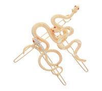 Fermaglio per Chioma a Forma di Serpente Oro, 3 Pezzi in Lega | Stile Creativo e Unico, Leggero per Feste, Aiuta a Tenere i Chioma Lontani dagli Occhi