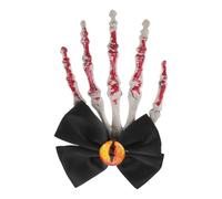 Fermaglio per Chioma a Mano Scheletro Stile Oscuro con Fiocco Nero | Decorazione in Plastica e Tessuto, Presa Salda e Uso Facile, per Donne, Feste e Costumi Halloween