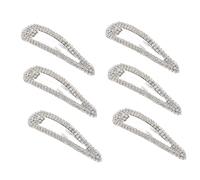 Fermaglio per Chioma con Pietre Brillanti 6 Pezzi in Ferro Argento | Clip Laterale per Acconciature, per Matrimonio, Stile Elegante, Accessori Decorativi per Donna