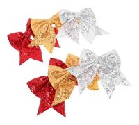 Fermaglio per Chioma Fiocco Glitterato Jumbo 6pezzi