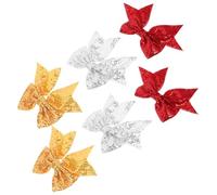 Fermaglio per Chioma Fiocco Jumbo Glitterato 6 Pezzi