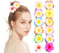 Fermaglio per Chioma Fiore Hawaiano Plumeria, 12 Pezzi
