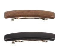Fermaglio per Chioma in Legno Stile Francese 2 Pezzi Barrette | Chiusura Automatica in Metallo, Design Ergonomico, per Semi Raccolti e Chignon, Uso Quotidiano e Formale