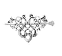 Fermaglio per Chioma Nodo in Lega Argento, Stile Vintage | Supporto Rapido per Chignon e Raccolti, Look Elegante, 1 Pezzo, per Feste e Rievocazioni Rinascimentali