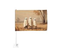 Fermaglio per finestra per auto, motivo: famiglia di tre fantasmi, 30 x 45 cm, doppio lato, decorazione per auto