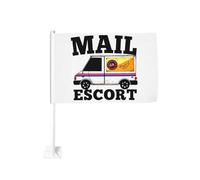 Fermaglio per finestrino per camion con servizio di scorta postale, per bandiere per auto, protezione solare, decorazione, striscione bifacciale da 12 x 18 pollici per camion