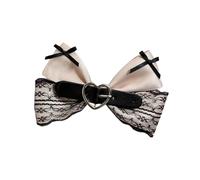 Fermaglio piatto per capelli a forma di cuore in pizzo balletcore copricapo mazzi clip elegante fiocco per capelli