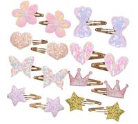 Fermaglio piatto per capelli a forma di fiocco scintillante, per donne, ragazze, mazzi, fermagli per capelli, puntelli per foto a stella dolce