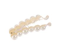 Fermaglio verticale a banana con fiocco coreano con perle finte, fermaglio per coda di cavallo, accessorio per capelli da donna alla moda (perla)