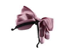 Fermaglio verticale a banana con fiocco coreano con perle finte, fermaglio per coda di cavallo, accessorio per capelli da donna alla moda (giallo)