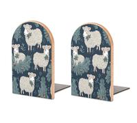 Fermalibri 1 paio di fermalibri pesanti a forma di pecora e agrifoglio per scaffali