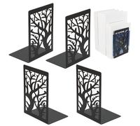 Fermalibri 2 pezzi (= 4 pezzi), ferma libri in metallo nero, fermalibri per mensole, reggilibri per ufficio/scuola/casa, Bookends Biblioteca Shelves, Fermalibri CD per bambini, 12 x 16 x 9,5 cm