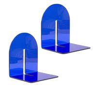 Fermalibri 2 pezzi, fermalibri per scaffali Fermalibri a forma di L Scaffale in acrilico Trasparente Fermalibri Divisori per libri per scaffali Biblioteca scolastica Casa (Blu traslucido)
