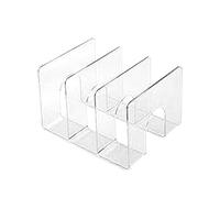 Fermalibri, 8,07 x 10,63 x 6,69 pollici 3 Griglie Trasparenti Fermalibri Supporto per libri Fermalibri decorativi Tappi per libri Scaffale da scrivania per libri File CD (Trasparente)