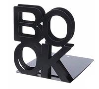 Fermalibri a forma di L in metallo resistente, supporto per libri, organizer da scrivania, con cuscinetti antiscivolo, 1 paio (nero)