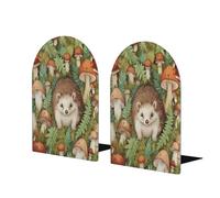 Fermalibri a forma di riccio per scaffali, 1 paio di fermalibri in legno a forma di animale tropicale, in metallo, resistente, decorativo, per casa, ufficio, biblioteca, scuola (17 x 12 cm)