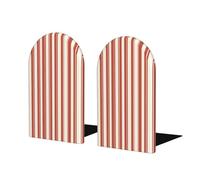Fermalibri a righe arancioni per materassi per scaffali 2 pezzi fermalibri in legno per biblioteche di casa e ufficio