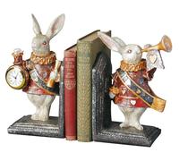 Fermalibri Alice nel paese delle meraviglie - Orologio da tasca coniglio e tr...