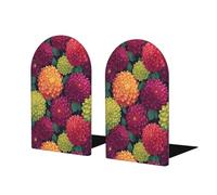 Fermalibri astratti colorati a forma di dalia per scaffali 2 pezzi in legno fermalibri per biblioteche per ufficio domestico