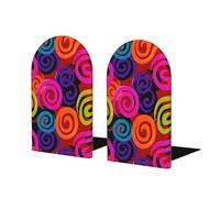 Fermalibri colorati a forma di spirali per scaffali 2 pezzi in legno fermalibri organizer per biblioteche di casa e ufficio