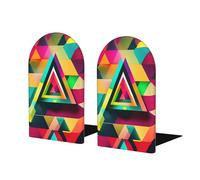Fermalibri colorati con stampa a triangolo per scaffali per contenere libri tappi antiscivolo in legno decorativo casa ufficio