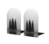 Fermalibri con tre streghe in piedi nella nebbia per mensole 2 pezzi in legno fermalibri per biblioteche per casa ufficio