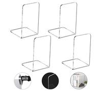 Fermalibri coppia antiscivolo in metallo pesante resistente e robusto organizzatore di libri (fermalibri in acrilico-2 paia)