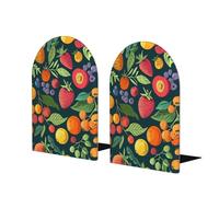 Fermalibri decorativi a forma di foglia di vite e fragola per mensole, base in metallo antiscivolo, accessori moderni per la decorazione di librerie (1 paio)