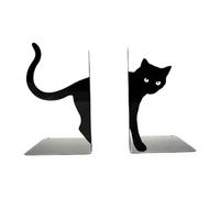 Fermalibri decorativi a forma di gatto, porta libri in metallo, scultura di