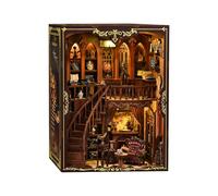 Fermalibri fai da te, kit per angolo cottage classico, casa del libro 3D in miniatura in legno, modello di assemblaggio con luce LED, decorazione per libreria, regalo artigianale per adulti