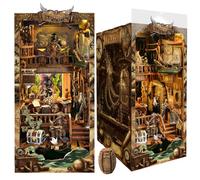 Fermalibri fai da te per casa delle bambole con inserto 3D in legno per libreria/decorazione della stanza, modello in miniatura con luce LED, kit per compleanno, San Valentino (JKY36)