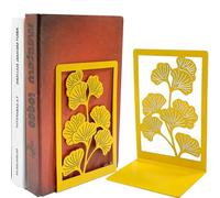 Fermalibri-Ferma Libri per Mensole, Reggilibri Metallo, Blocca Libri per Libreria, Reggilibro Decorativi per Scrivania, Ufficio, Scuola, Casa, Biblioteca Bookends (Golden)
