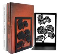 Fermalibri-Ferma Libri per Mensole, Reggilibri Metallo, Blocca Libri per Libreria, Reggilibro Decorativi per Scrivania, Ufficio, Scuola, Casa, Biblioteca Bookends (Nero)