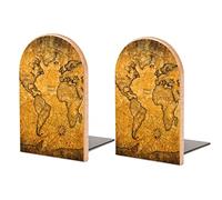 Fermalibri Fermalibri mappamondo vintage per scaffali per contenere libri Tappi per libri antiscivolo per impieghi gravosi Decorativi in legno Home Office