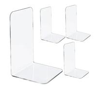 Fermalibri Fermalibri trasparenti a forma di L, da scaffale, scrivania, decorativi, for la scuola e cancelleria(Clear 4pcs)