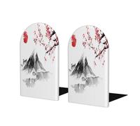 Fermalibri giapponesi a forma di fiore di montagna per mensole, 1 paio di fermalibri in legno resistente, fermalibri decorativi per casa, ufficio, biblioteca, scuola (13 x 8 cm)
