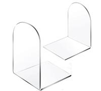 Fermalibri in acrilico trasparente da 1 pezzo, antiscivolo, per libreria scolastica e organizer da tavolo, fermalibri in acrilico per scaffali per libri