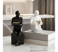 Fermalibri in ceramica estetica, statuetta minimalista, supporti per