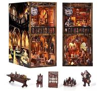 Fermalibri in legno 3D a forma di puzzle, decorazione per libri, idea regalo, mini casa dei giocattoli, mini taverna, regalo di compleanno, set per casa delle bambole.