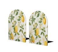 Fermalibri in legno a forma di frutti di limone, per mensole, fermalibri in legno, resistenti, antiscivolo, per casa, ufficio, studio, decorazione, 1 paio