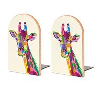 Fermalibri in legno colorato giraffa Confezione da 1 paio Fermalibri da tavolo antiscivolo Fermalibri Fermalibri Supporti fermalibri